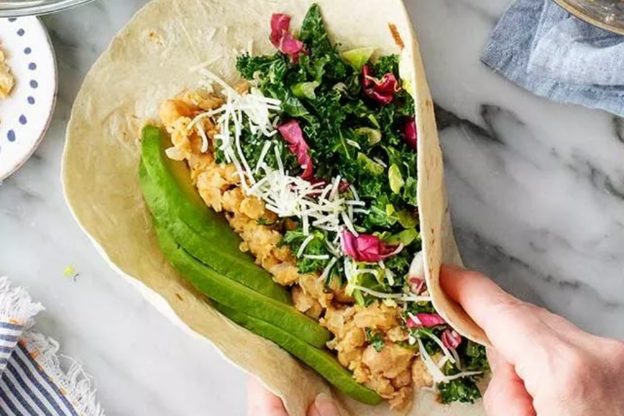 Asiago Kale Chickpea Wraps