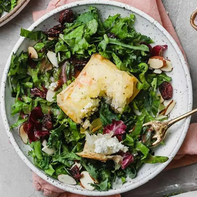 Phyllo-Wrapped-Goat-Cheese-with-Rose-Salad-Featured