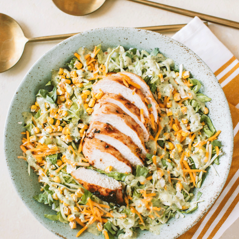 Avocado Ranch Salad with BBQ Chicken Recipe