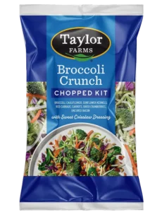 Broccoli crunch salad with vibrant vegetables and dressing, perfect for a healthy meal option.