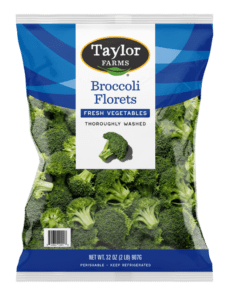 Taylor Farms Core Vegetable Graphic showcasing fresh produce varieties and health benefits.