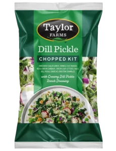 Dill pickle salad with fresh ingredients in a vibrant bowl, perfect for a healthy side dish or snack.