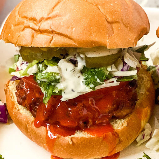 Dill Pickle Buffalo Chicken Sandwiches