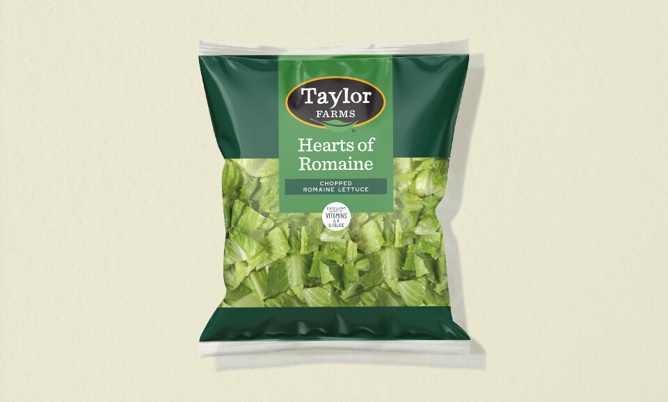 Fresh Hearts of Romaine salad blend in a 10oz package, ideal for healthy meals and quick salads.