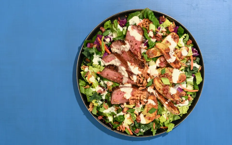 Steakhouse Wedge Salad with Steak and Potatoes Recipe