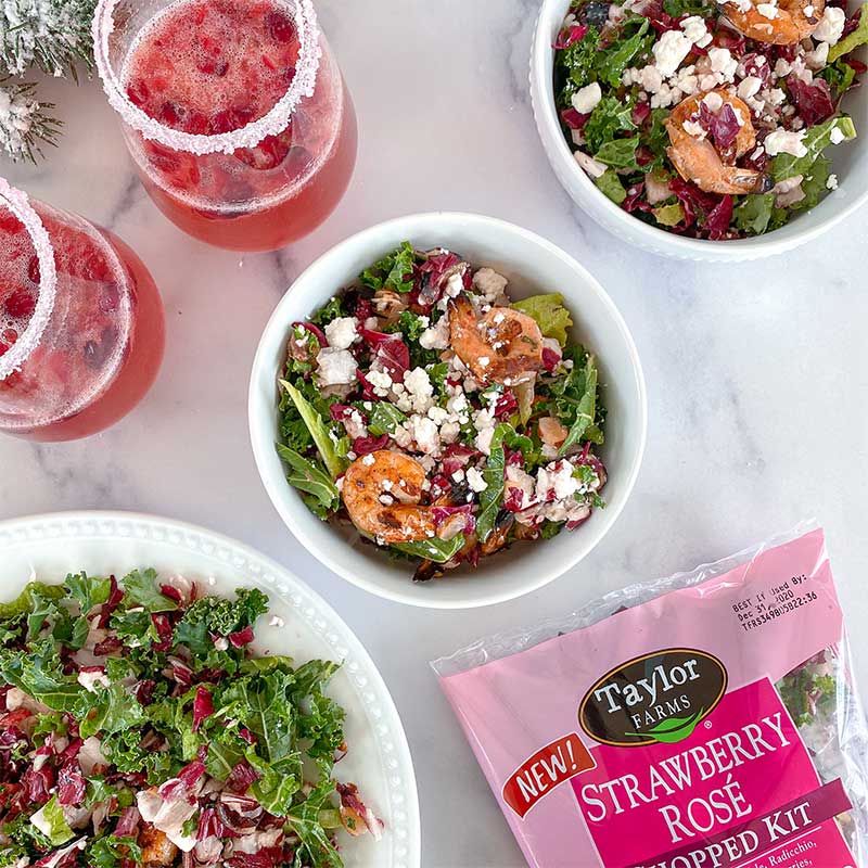 Strawberry Rosè Shrimp Salad & Cranberry Rosè Spritzer Featured Image