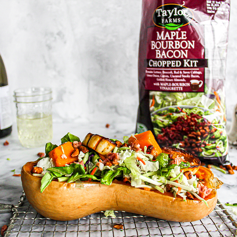 Maple Bourbon Bacon Squash Salad Header Image