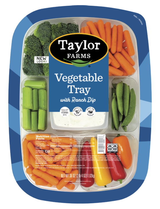 Taylor Farms Vegetable Tray with Snap Peas and Peppers with Ranch