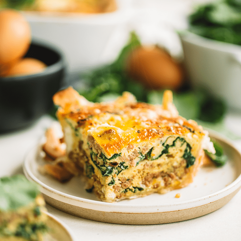 Sausage, Kale and Ricotta Quiche Featured Image