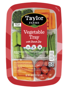 Fresh vegetable tray featuring crisp peas, vibrant bell peppers, and a variety of colorful mixed veggies.