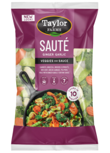 Fresh organic salad mix bag from Taylor Farms, featuring a blend of leafy greens for healthy meals.
