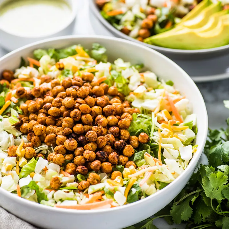 Avocado Ranch Chopped Salad with Roasted Chickpeas Recipe