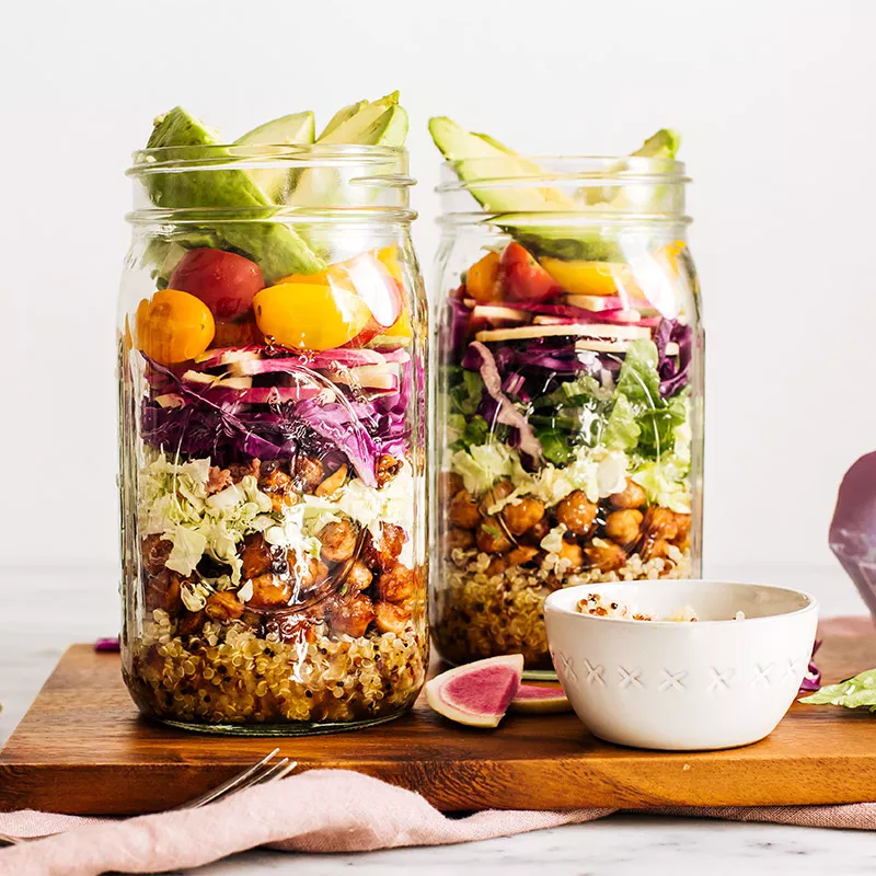 BBQ Maple Chickpea Salad in a Jar