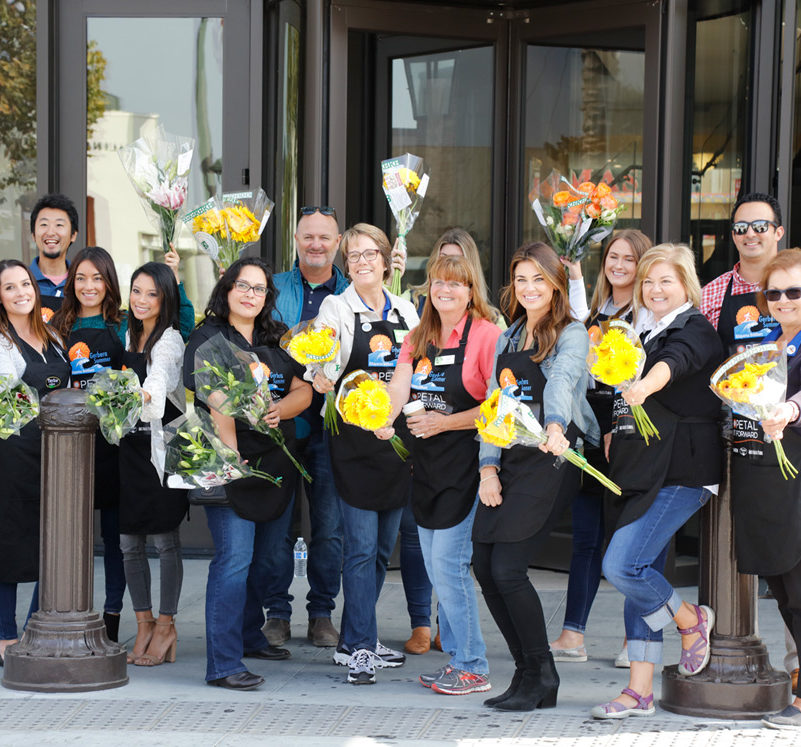 Colorful flower arrangement promoting kindness and community engagement during the Petal It Forward event.