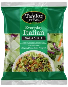 Fresh Everyday Italian salad kit featuring crisp greens, olives, and flavorful dressing for a delicious meal option.