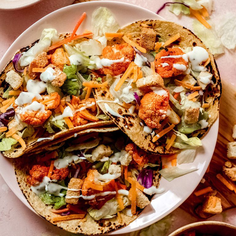 Cheesy Ranch Buffalo Cauliflower Tacos Featured Image