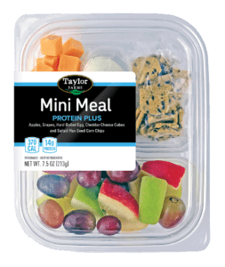 Protein Plus mini meal by Taylor Farms in a 7.5 oz package featuring fresh ingredients and balanced nutrition.
