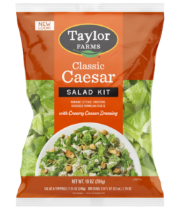 Taylor Farms Classic Caesar Salad Kit, ready in less than 3 minutes