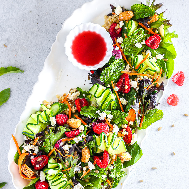 Raspberry Crisp Cous Cous Salad Featured Image