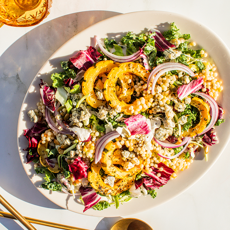 Pearl Couscous & Delicata Squash Kale Salad Featured Image