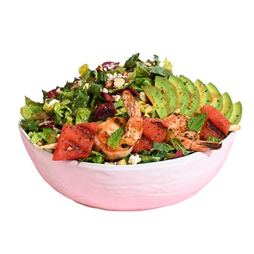 Grilled Shrimp Watermelon Skewer Salad Featured Recipe