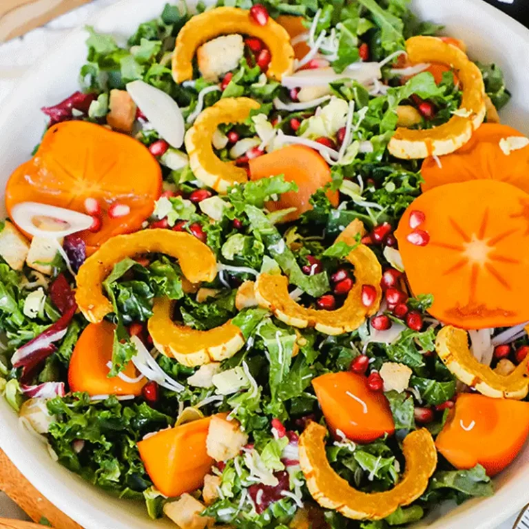 Fresh kale harvest salad with vibrant greens and colorful toppings, ideal for healthy meals and recipes.