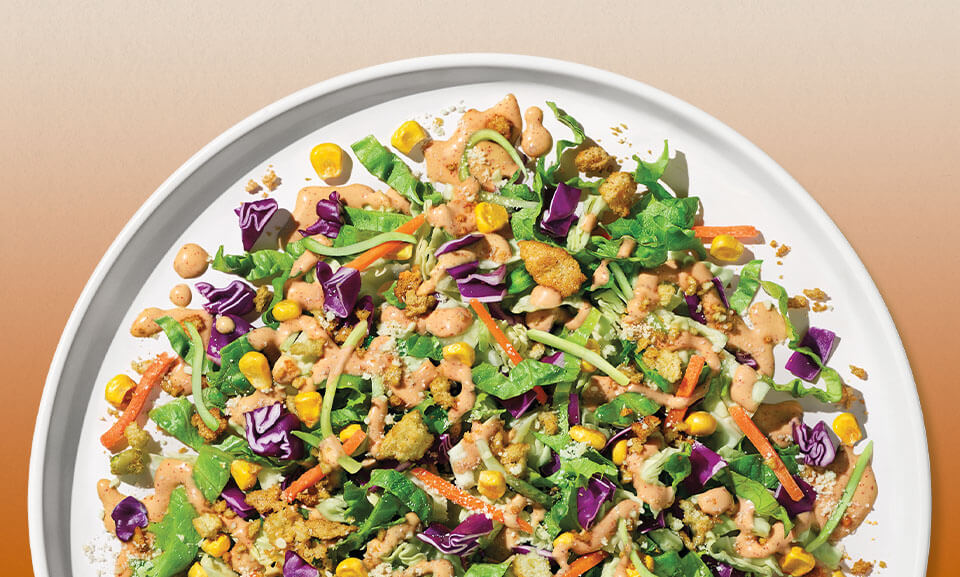 Mexican Street Corn Chopped Salad Kit with fresh ingredients and vibrant toppings.