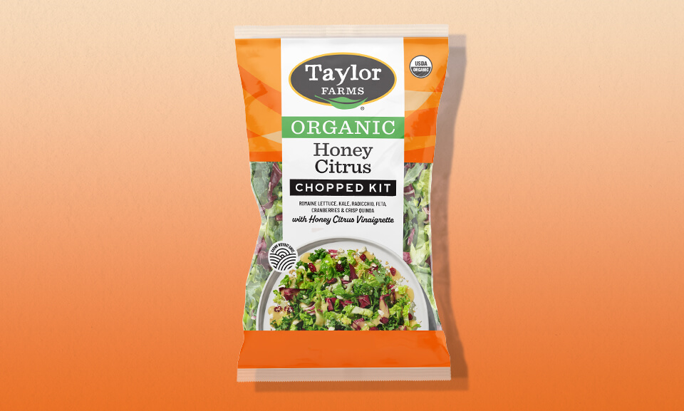 Organic Honey Citrus Chopped Salad Kit featuring vibrant ingredients and fresh flavors for healthy meal options.
