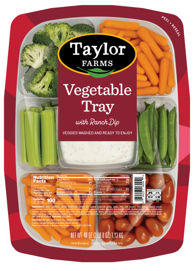 Fresh salad mix featuring vibrant greens and colorful vegetables from Taylor Farms.