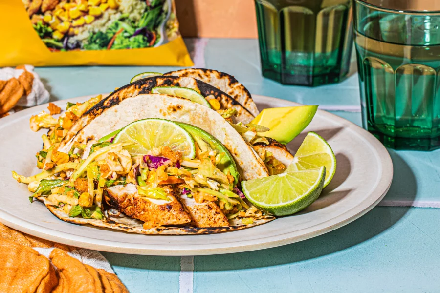 Street Corn and Chicken Tacos
