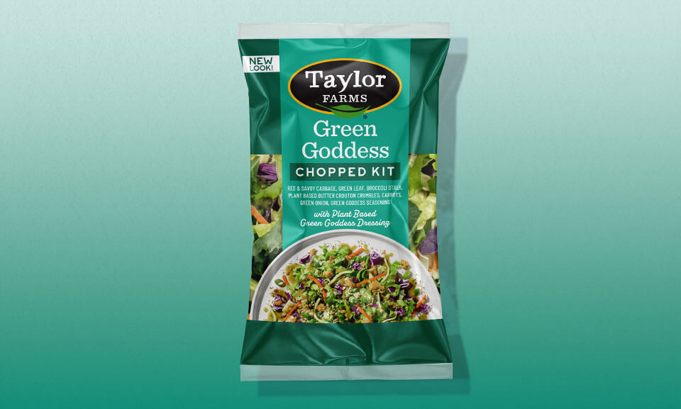 Vibrant Green Goddess Chopped Salad Kit featuring fresh greens and colorful vegetables.