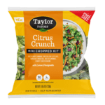 Taylor Farms Mini Citrus Crunch Chopped Kit featuring vibrant vegetables and a zesty citrus dressing.