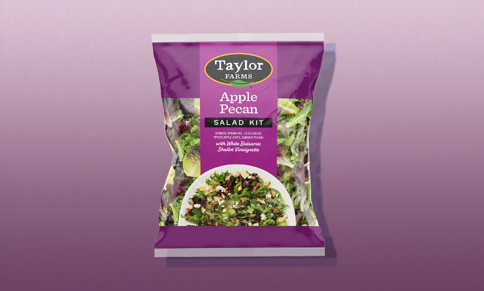 Apple Pecan Salad Kit featuring fresh greens, apples, pecans, and dressing, perfect for healthy meals and snacks.