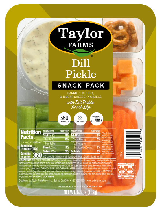 Fresh dill pickle salad featuring crunchy vegetables and zesty dressing from Taylor Farms.