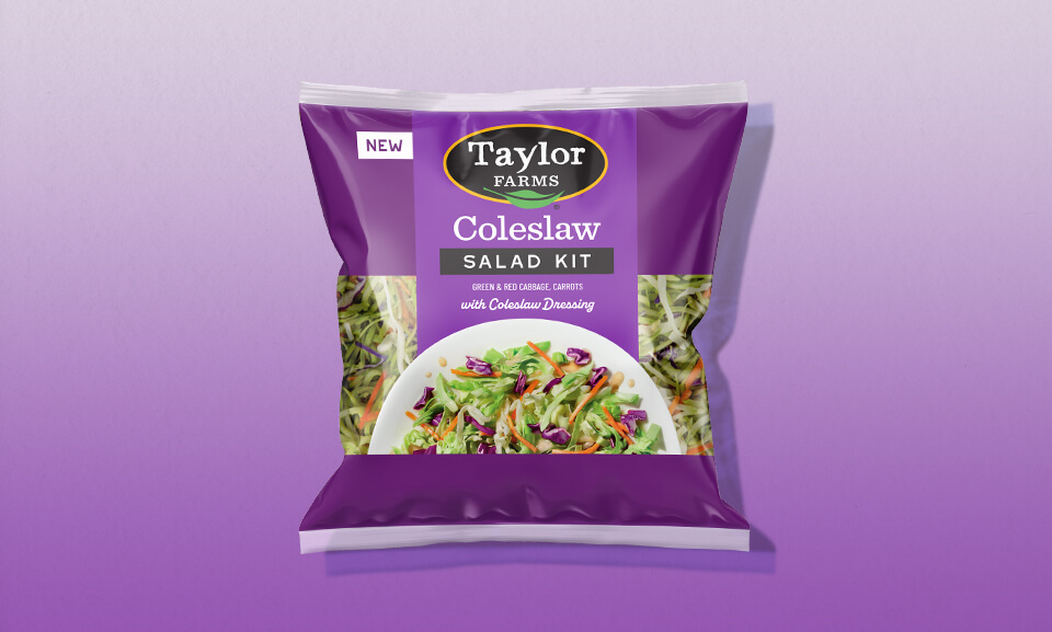 Coleslaw salad kit featuring fresh ingredients in a vibrant, colorful packaging designed for easy meal preparation.
