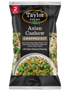 Asian Cashew Chopped Salad Kit by Taylor Farms featuring fresh greens, cashews, and vibrant vegetables.