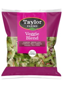 Fresh salad mix with vibrant greens, colorful veggies, and a blend of textures from Taylor Farms’ product line.