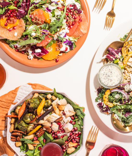 Fall-inspired salad featuring seasonal ingredients from Taylor Farms, perfect for autumn meals.