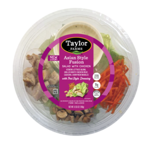 Vibrant Asian Fusion Salad Bowl topped with fresh vegetables and flavorful ingredients.