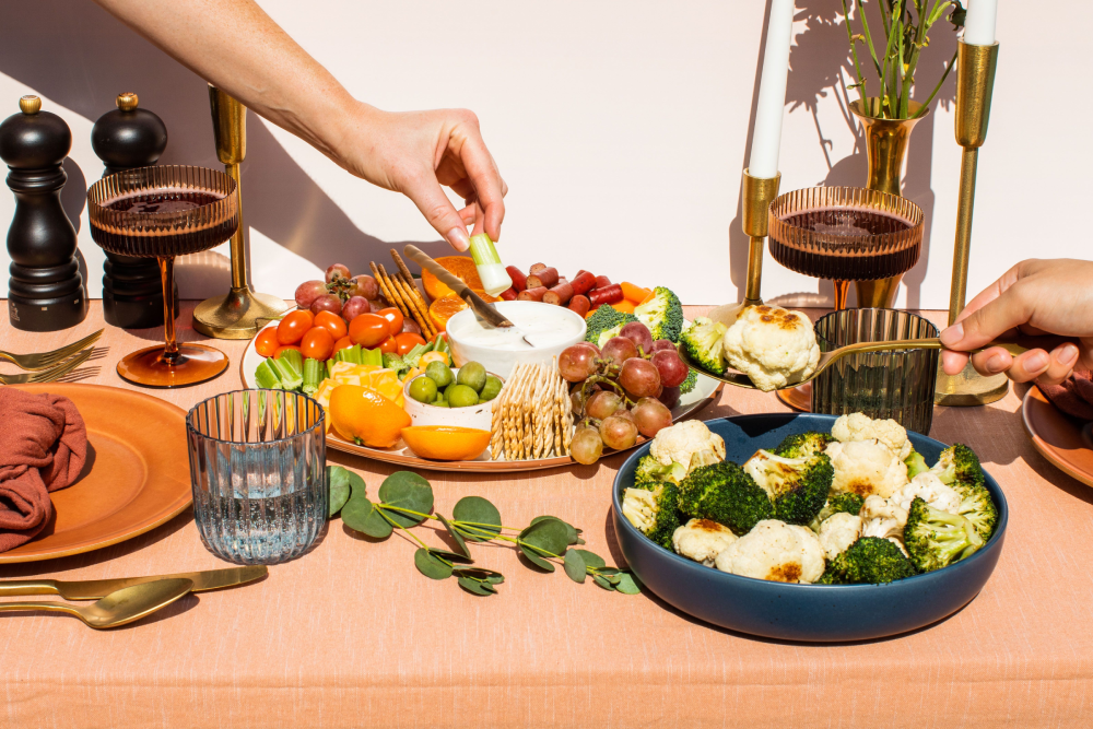 Friendsgiving feast on a table