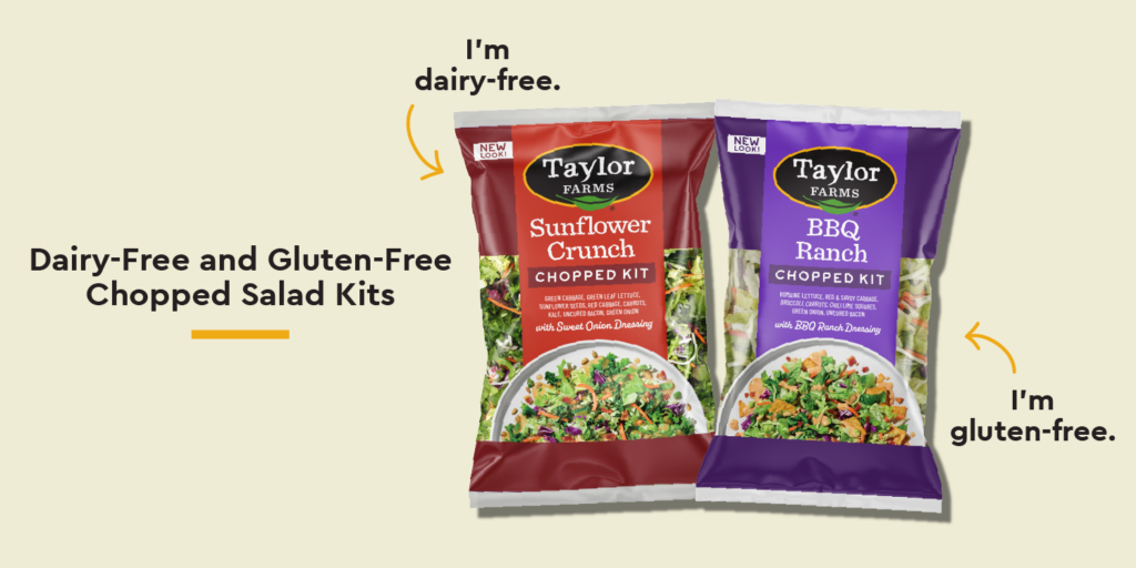 Gluten Free and Dairy Free Salad Kits from Taylor Farms