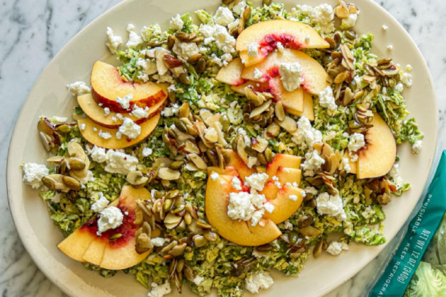 Shaved Brussels Sprouts & Peach Salad