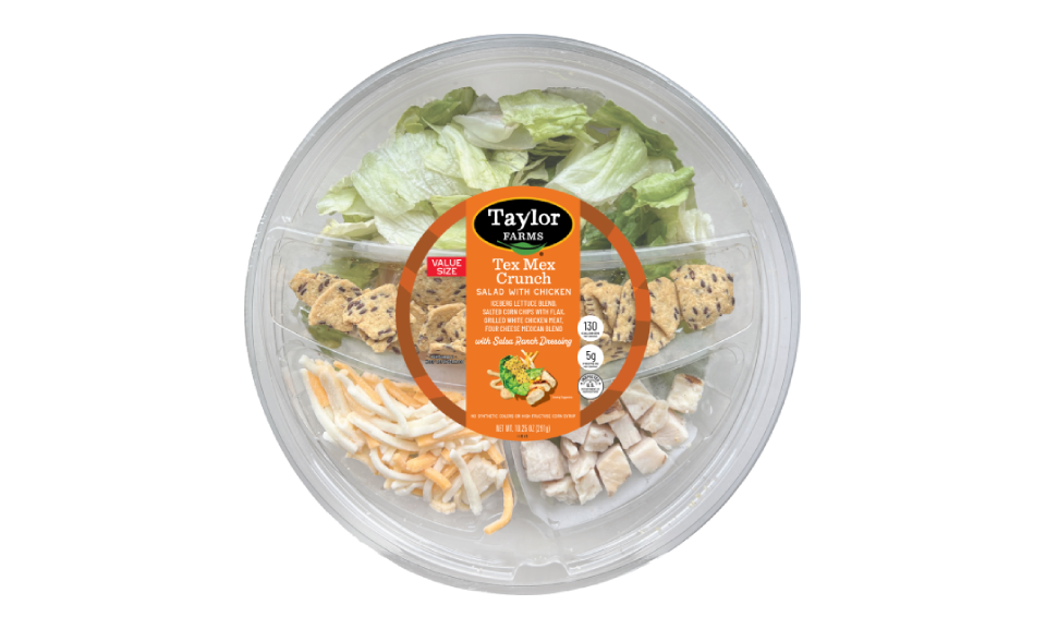 Fresh chopped salad mix featuring crisp greens and colorful vegetables from Taylor Farms.