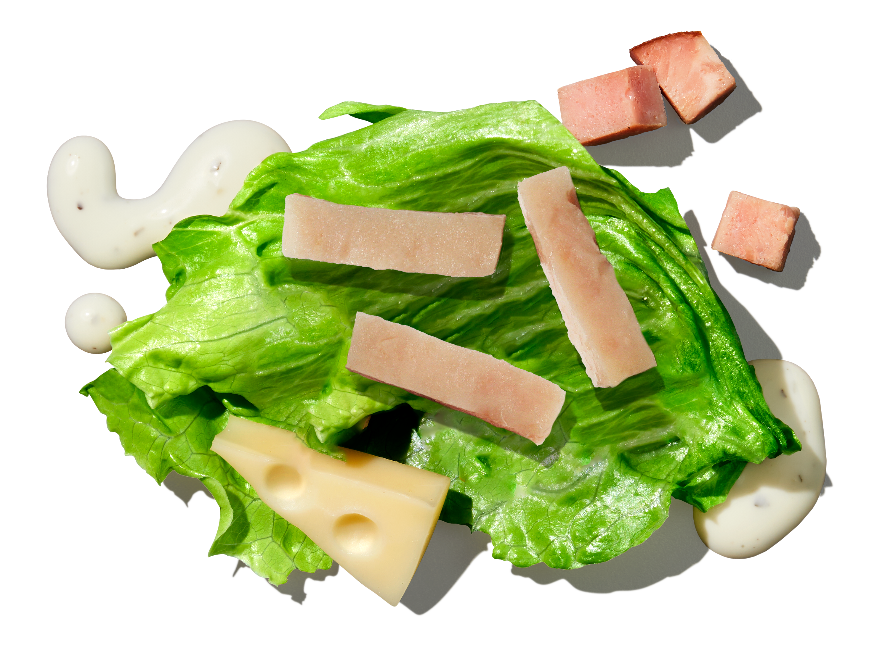Chef salad bowl with turkey, ham, mixed greens, tomatoes, and cucumbers from Taylor Farms.