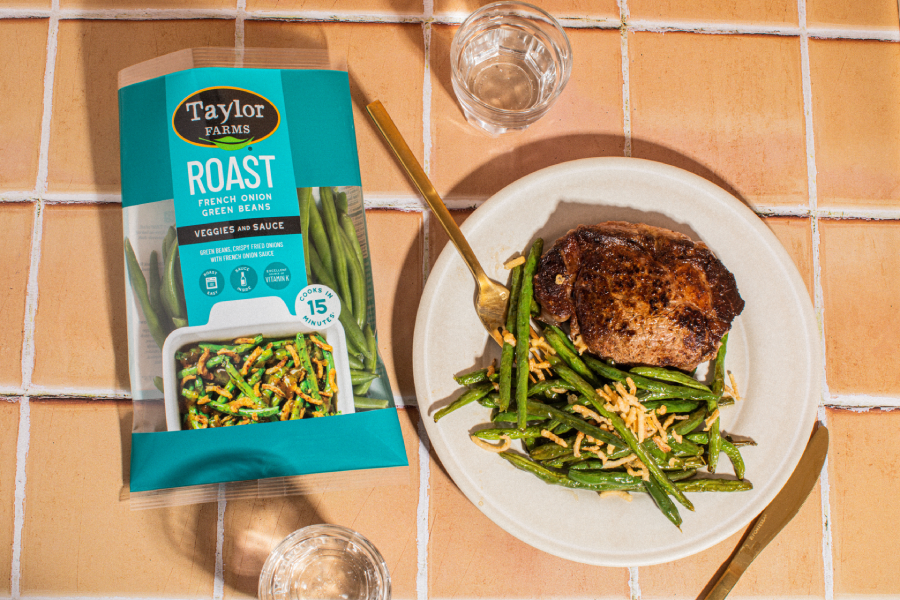 French Onion Green Beans and Steak for One