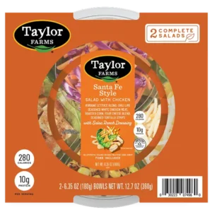 Santa Fe style mockup sleeve featuring vibrant vegetable salad mix from Taylor Farms.