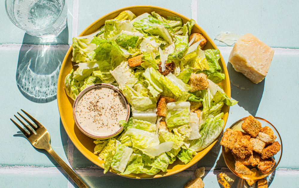 Classic Caesar Salad Recipe with Homemade Dressing & Croutons