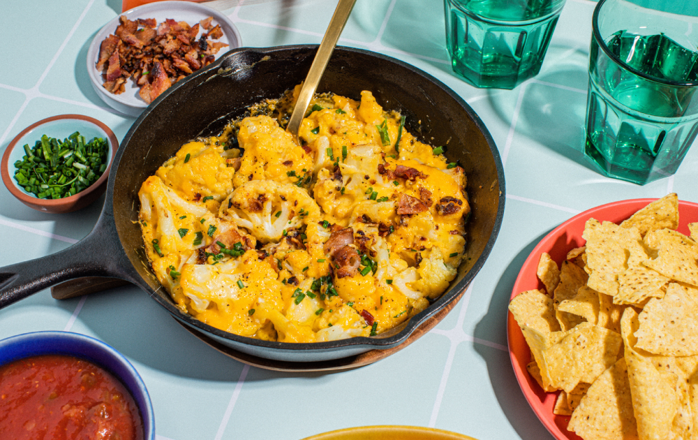 Loaded Bacon Cauliflower Mac N Cheese