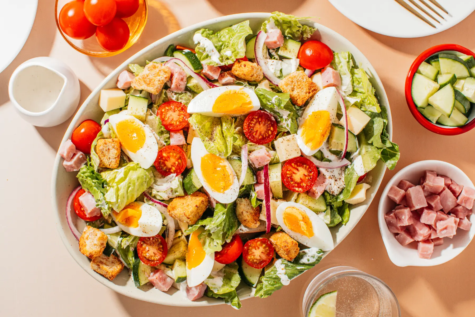 Refreshing light salads perfect for summer meals on hot days and nights.