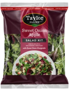Taylor Farms Sweet Onion Apple Chopped Salad Kit featuring fresh ingredients and vibrant colors.